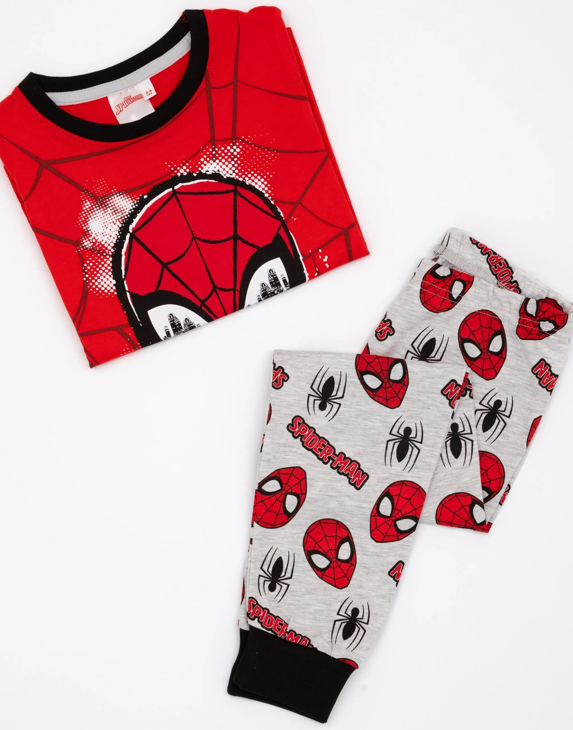 Marvel Spider-Man Boys Red Long Sleeve Long Leg Pyjama Set