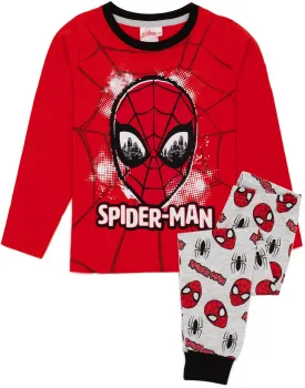 Marvel Spider-Man Boys Red Long Sleeve Long Leg Pyjama Set