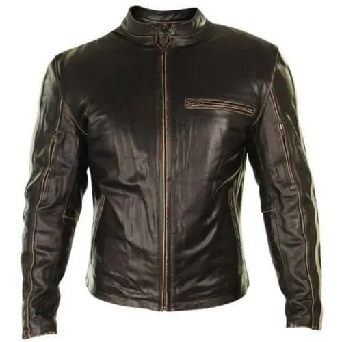 Men's  Dark Brown Color Motorcycle Racing Biker Elegant Leather Jacket