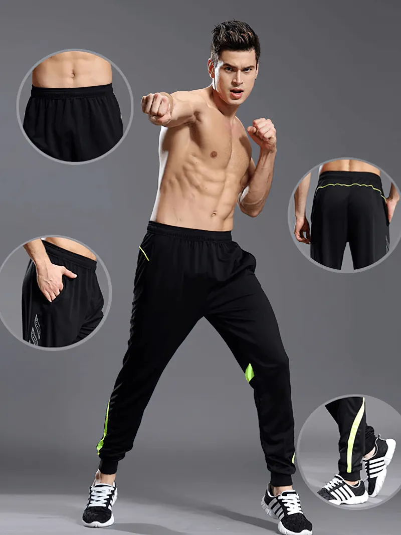 Men's Running Sports Pants With Zipper Pockets - SF0442