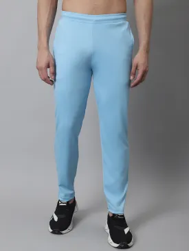 Men'S Sky Blue Solid Streachable Lycra Trackpants