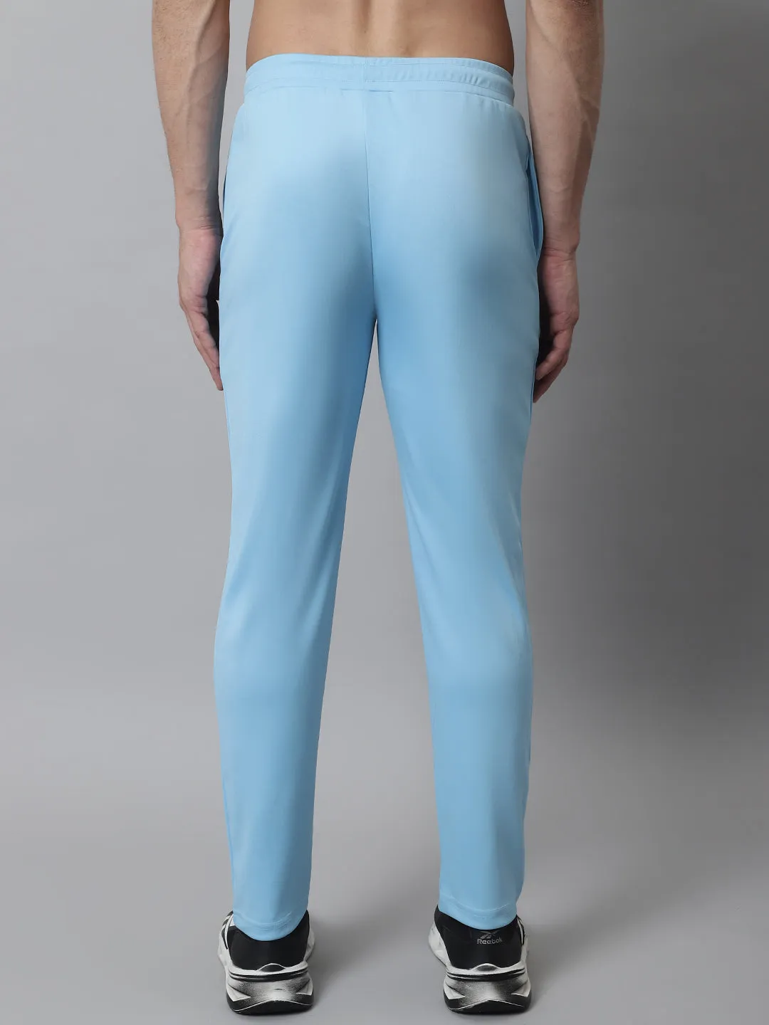 Men'S Sky Blue Solid Streachable Lycra Trackpants