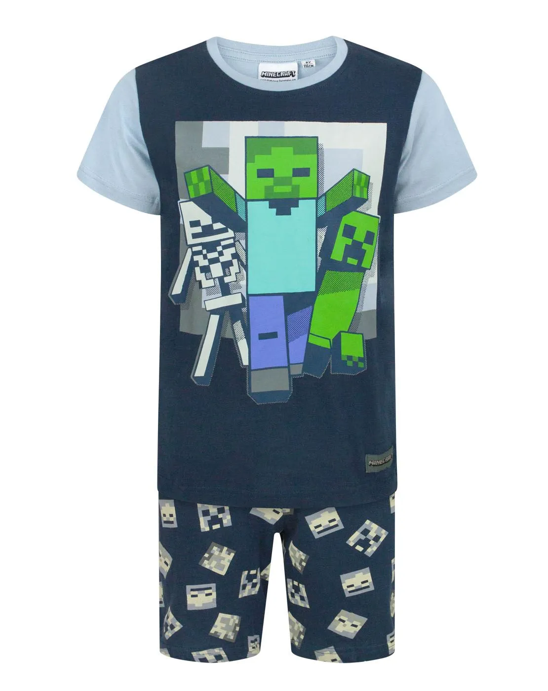 Minecraft Boys Blue Short Sleeve Short Leg Pyjama Set