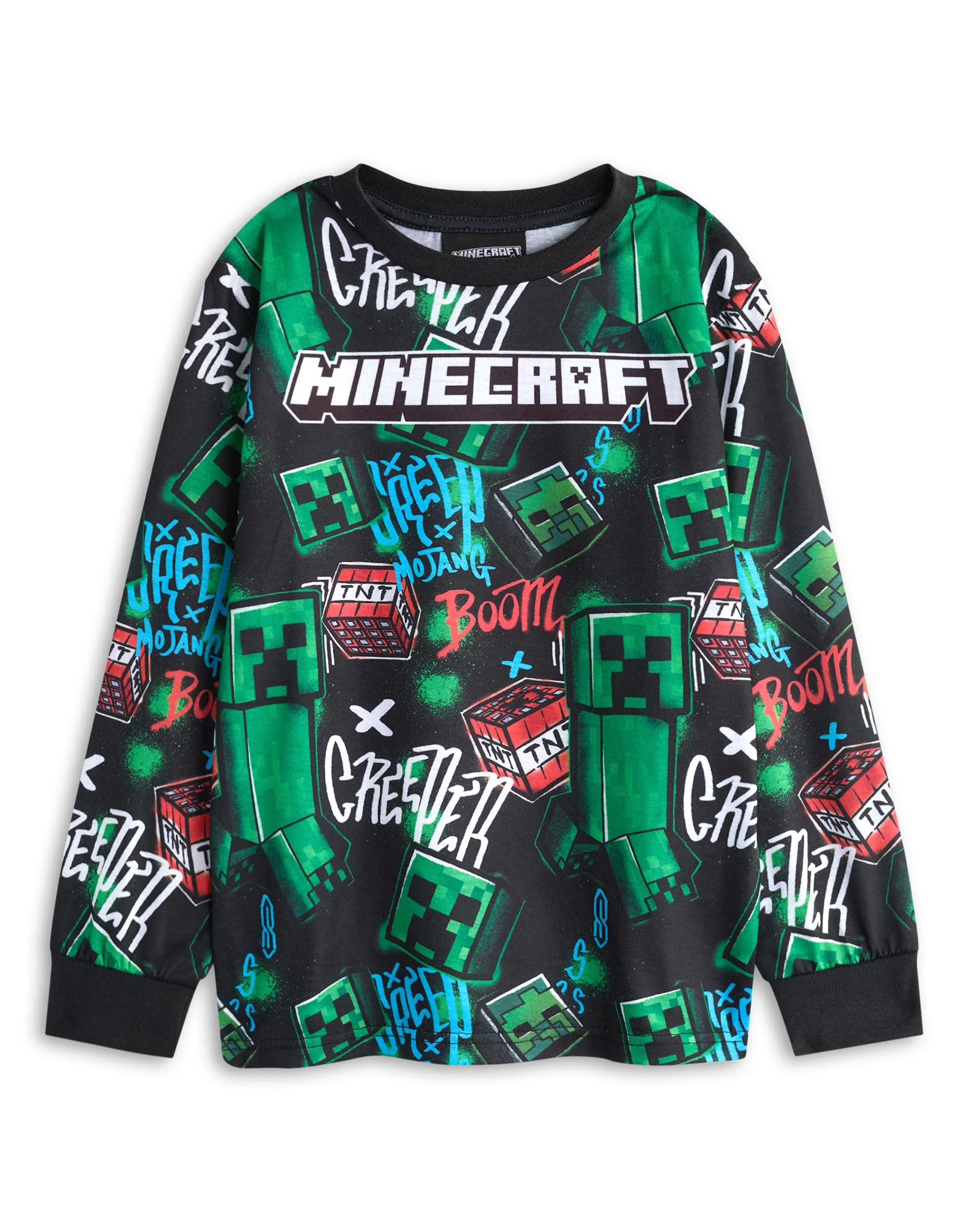 Minecraft Creeper Boys Pack of 2 Long Leg Pyjamas