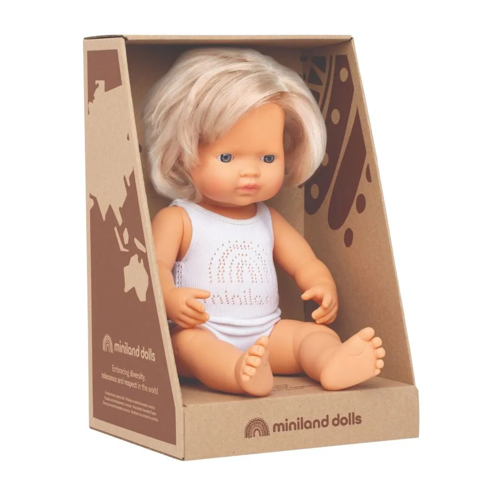 Miniland - Baby Doll - Caucasian Girl 38cm