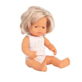 Miniland - Baby Doll - Caucasian Girl 38cm