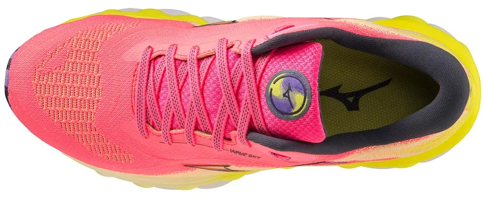 Mizuno Women's Wave Sky 7 - High Vis Pink/Ombre Blue