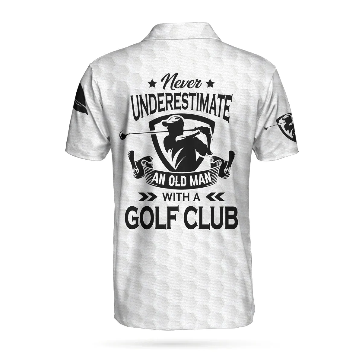 Never Underestimate An Old Man With A Golf Club Polo Shirt, White Skull Polo Shirt, Best Golf Shirt For Men Coolspod