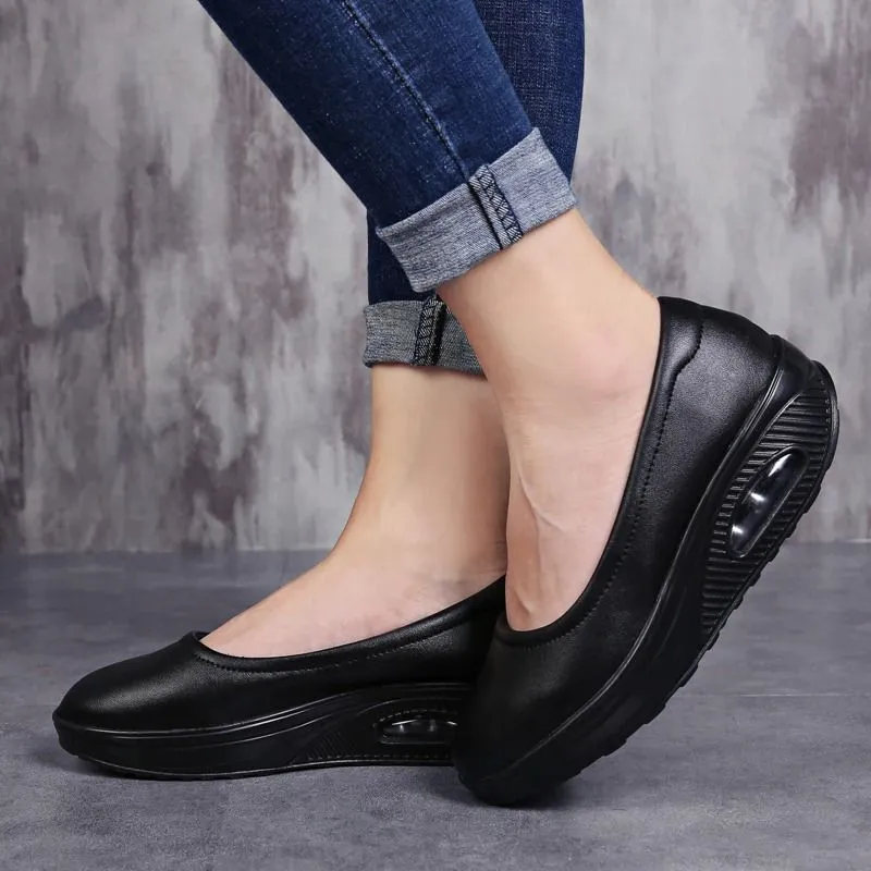 OCW Nurse Walking Shoes For Women Height Increase Slip-ons