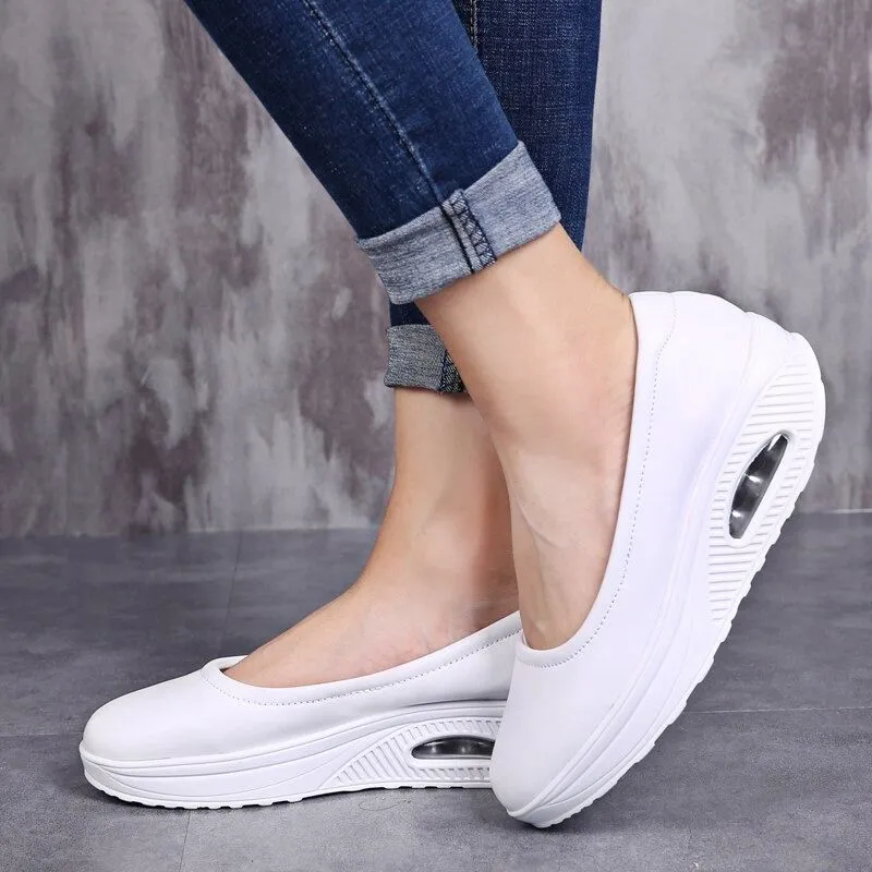 OCW Nurse Walking Shoes For Women Height Increase Slip-ons