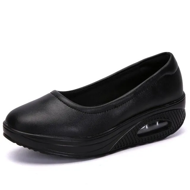 OCW Nurse Walking Shoes For Women Height Increase Slip-ons