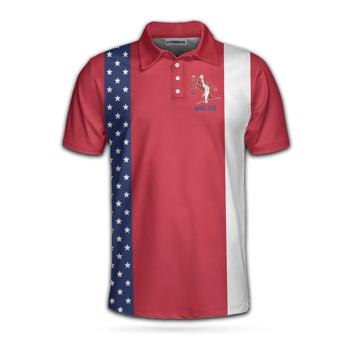 Once I Zero In You Can Put A X On In Retro Style Custom Polo Shirt, American Flag Bowling Shirt For Men Coolspod