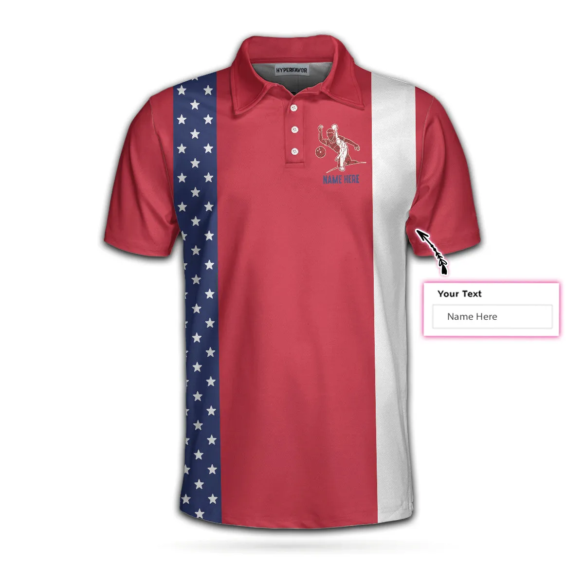 Once I Zero In You Can Put A X On In Retro Style Custom Polo Shirt, American Flag Bowling Shirt For Men Coolspod