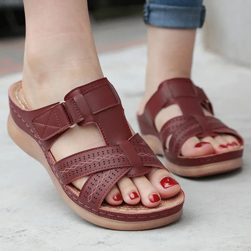 Owlkay Premium Comfy Vintage Open Toe Sandal