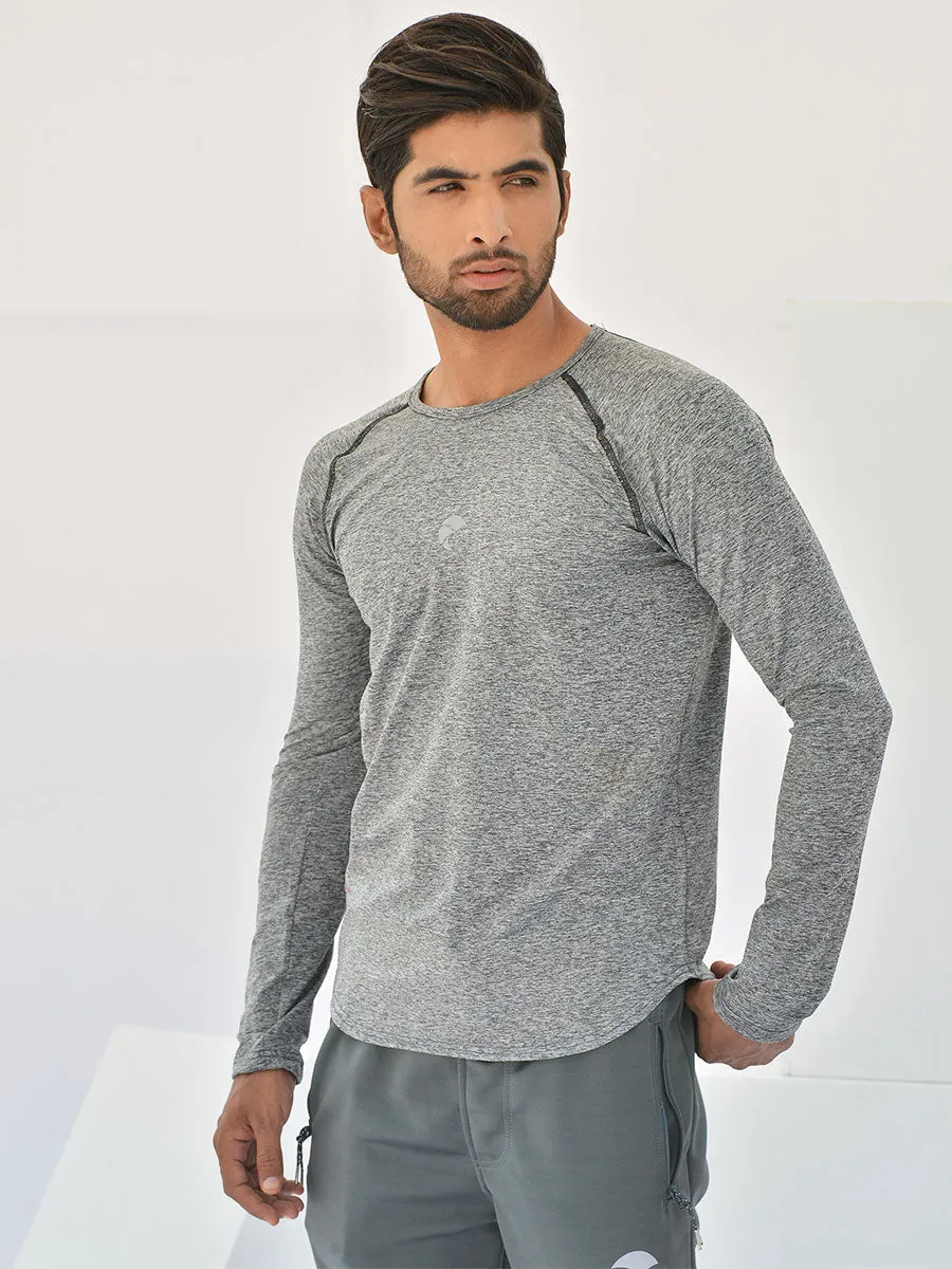 Perform Ace - Full Sleeves - T-Shirt - 019 - Heather Grey