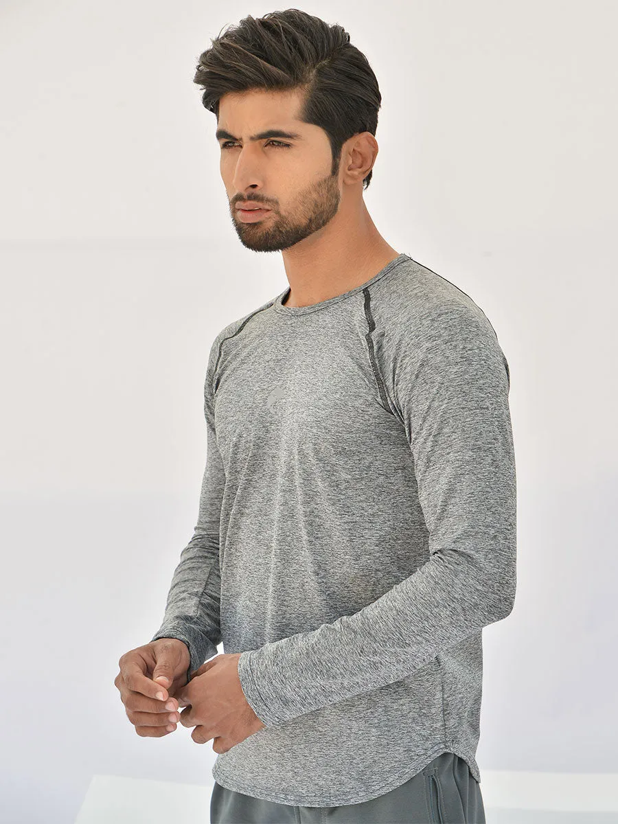 Perform Ace - Full Sleeves - T-Shirt - 019 - Heather Grey