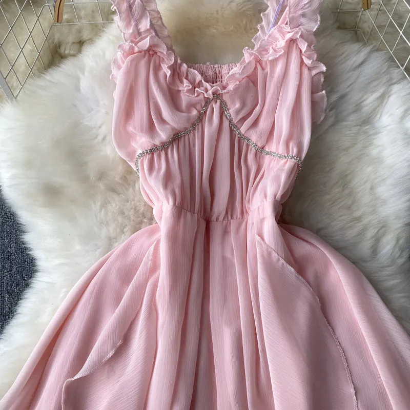 Pink A-line Fashion Dress         S4408