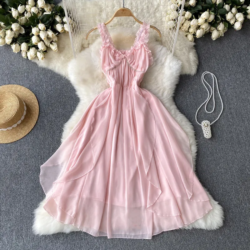 Pink A-line Fashion Dress         S4408