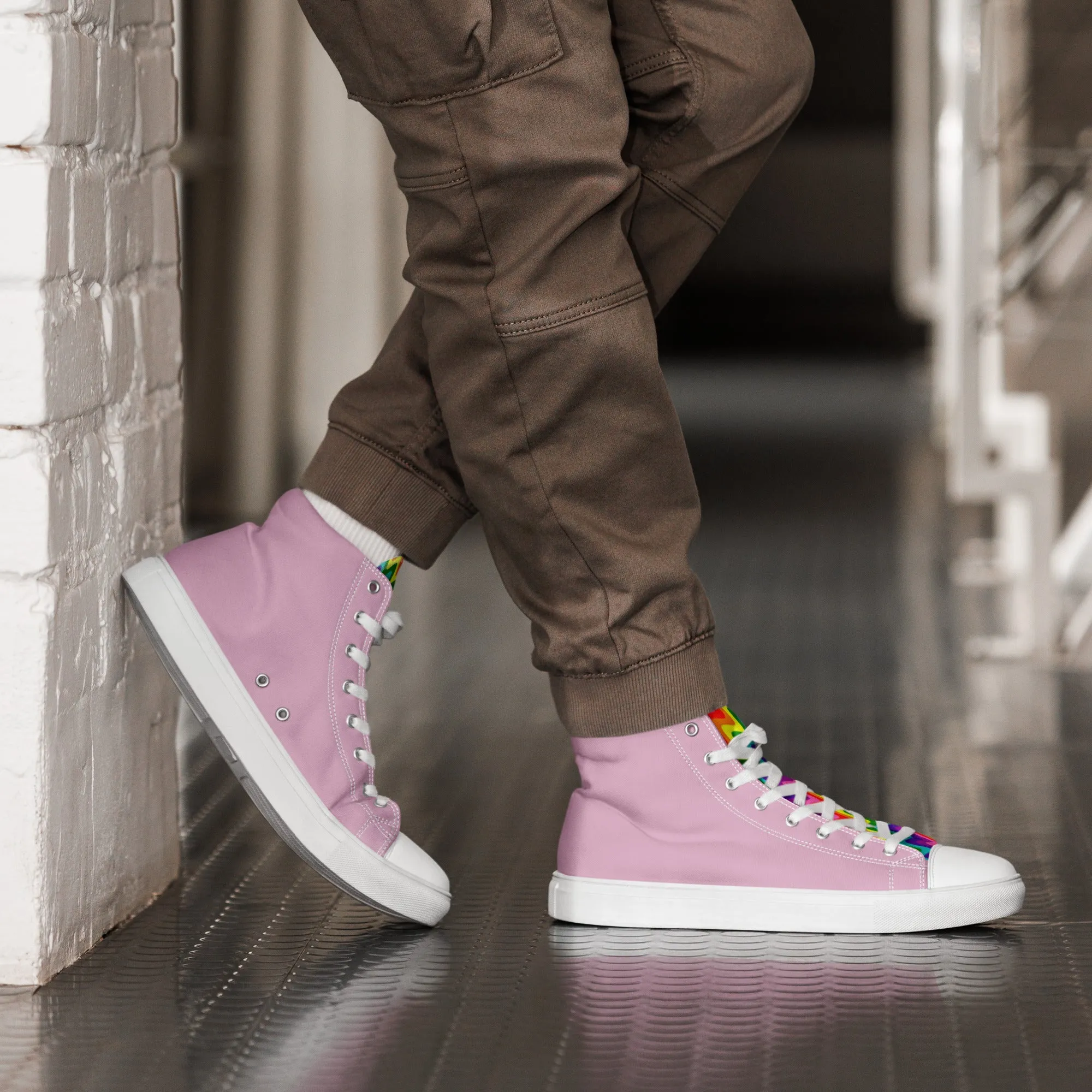 Pink and Original Pride Flag High Top Trainers (male sizes)