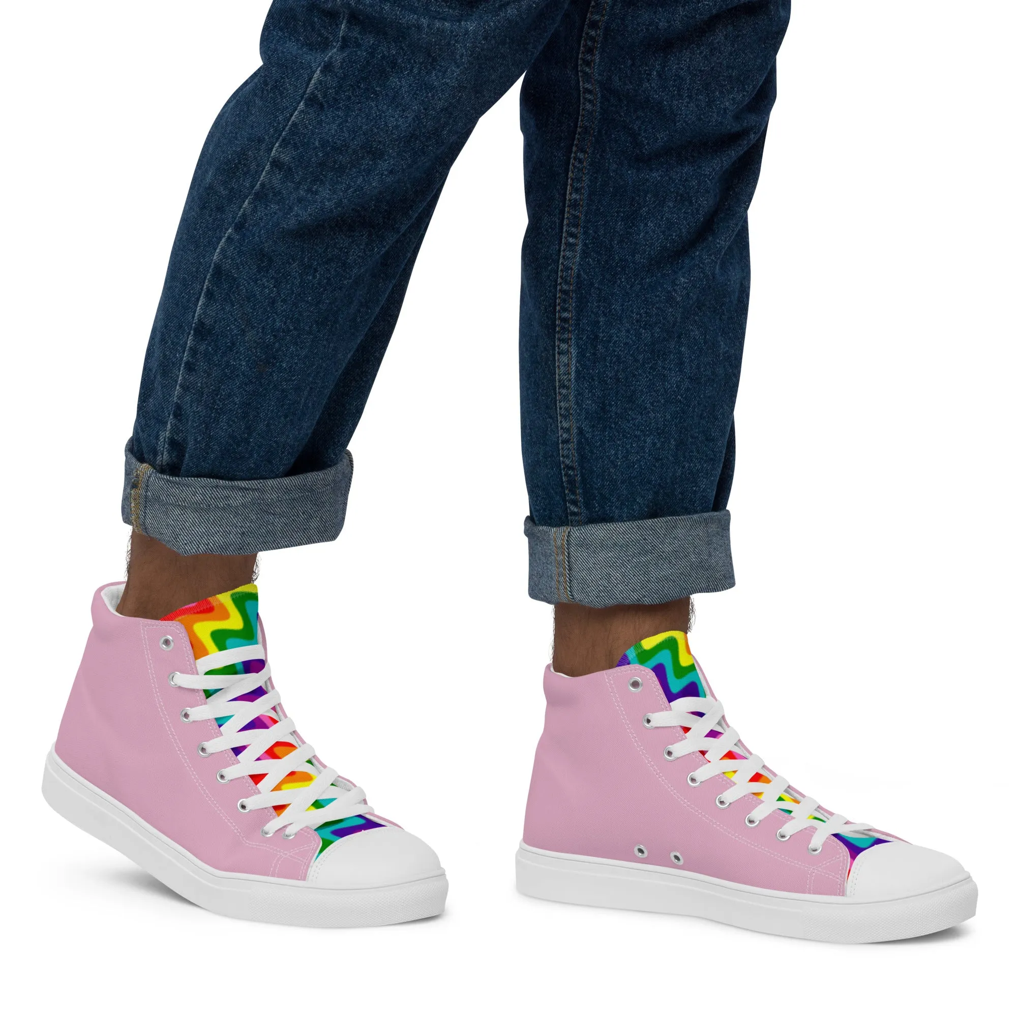 Pink and Original Pride Flag High Top Trainers (male sizes)