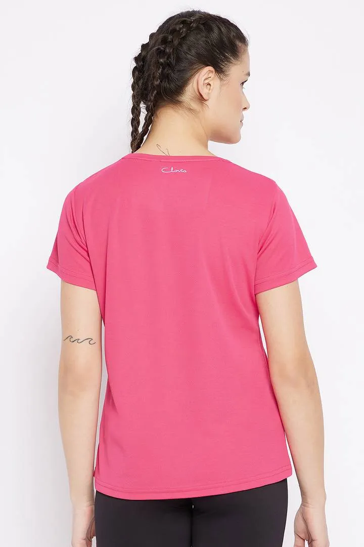 Pink Graphic Print Sports Tee