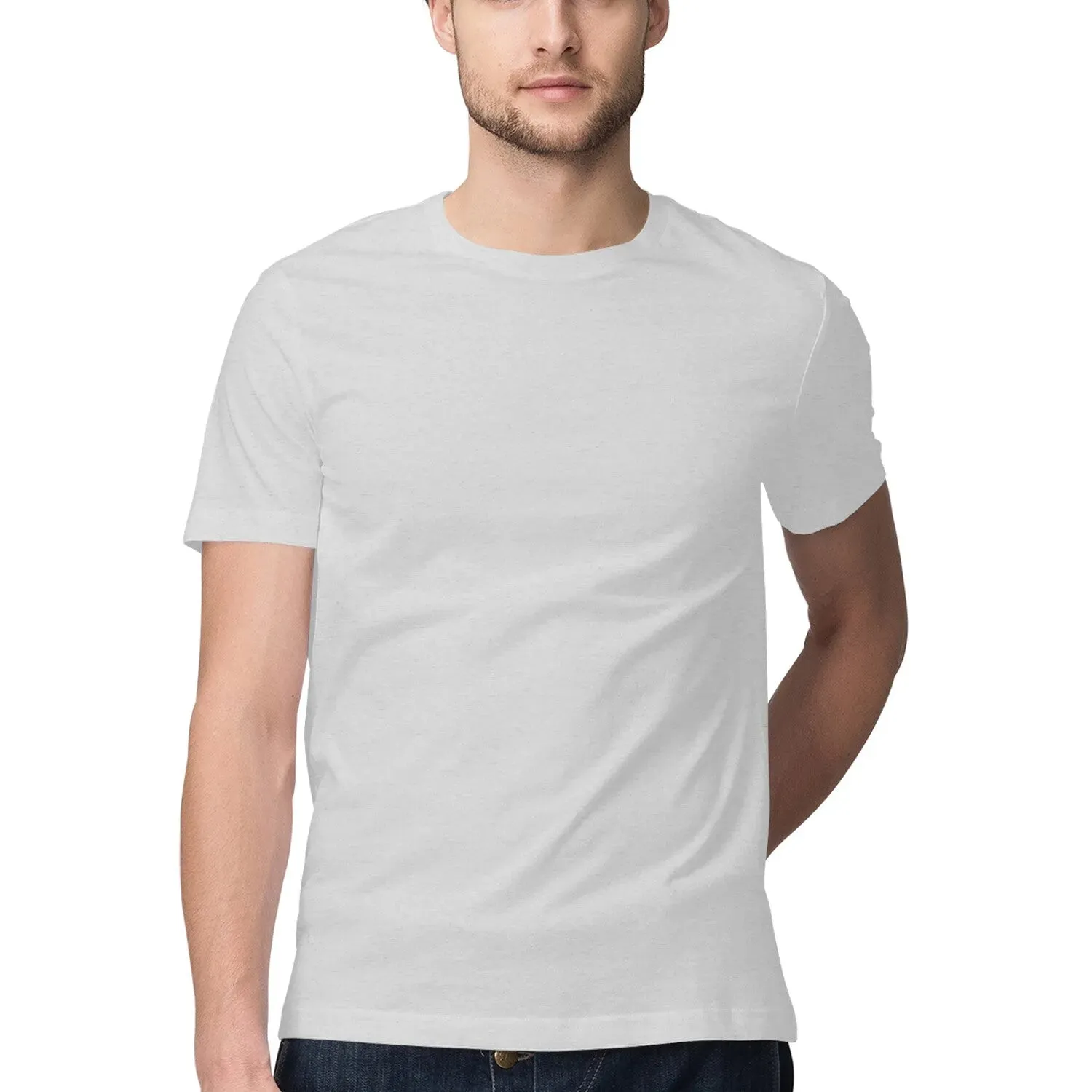 Plain Cotton T-Shirt for Men in Solid Colour