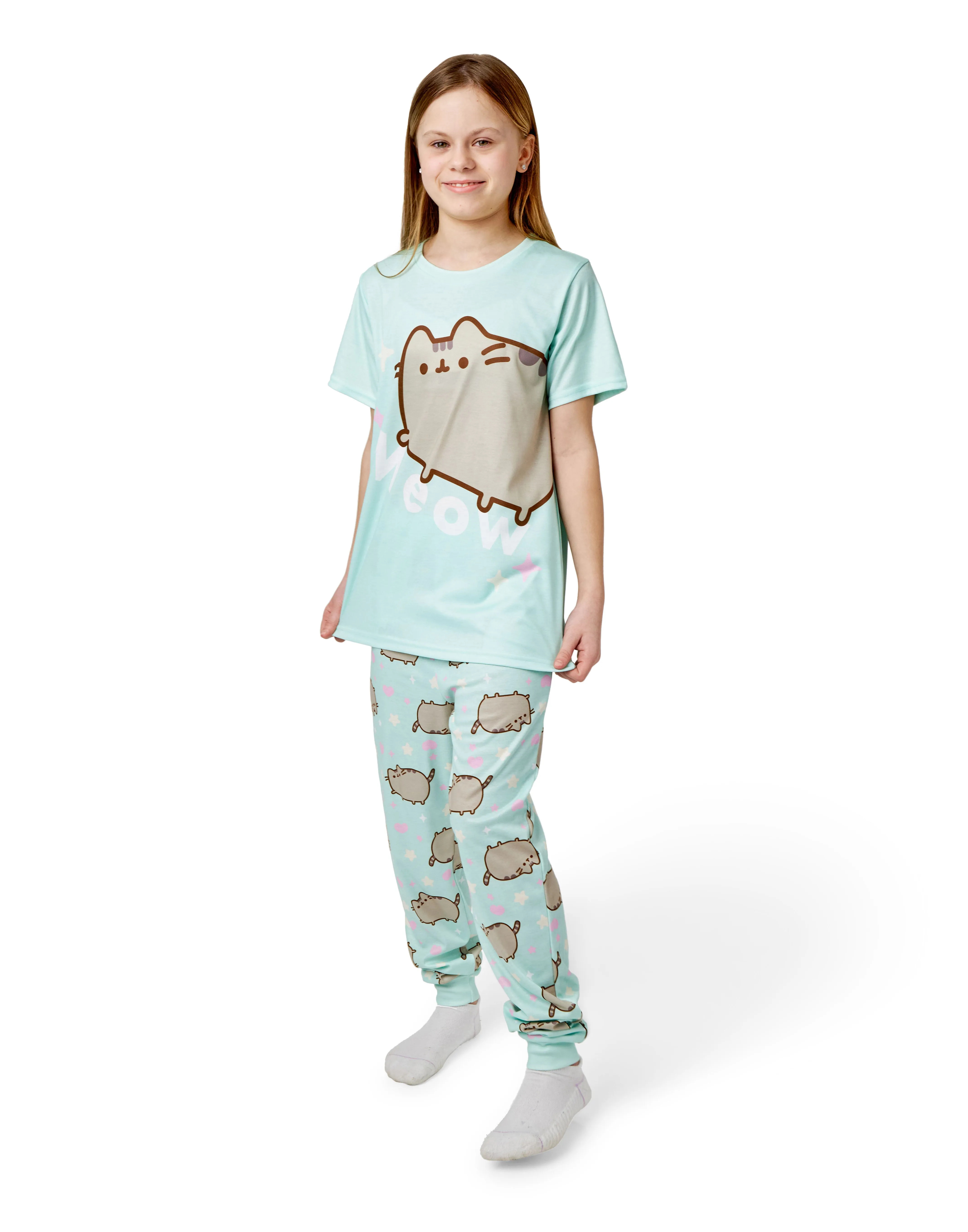 Pusheen Girls Green Pyjama Set