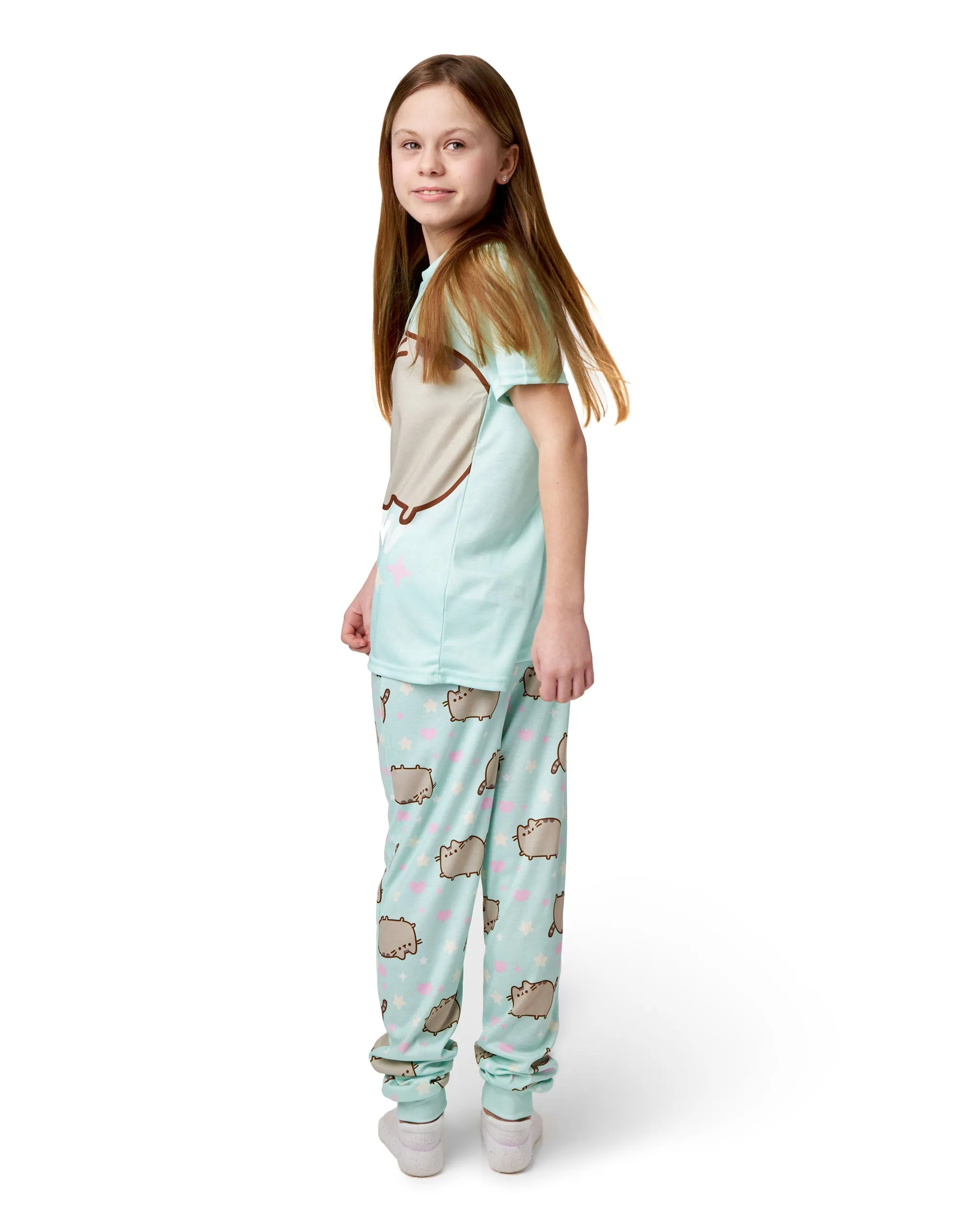 Pusheen Girls Green Pyjama Set