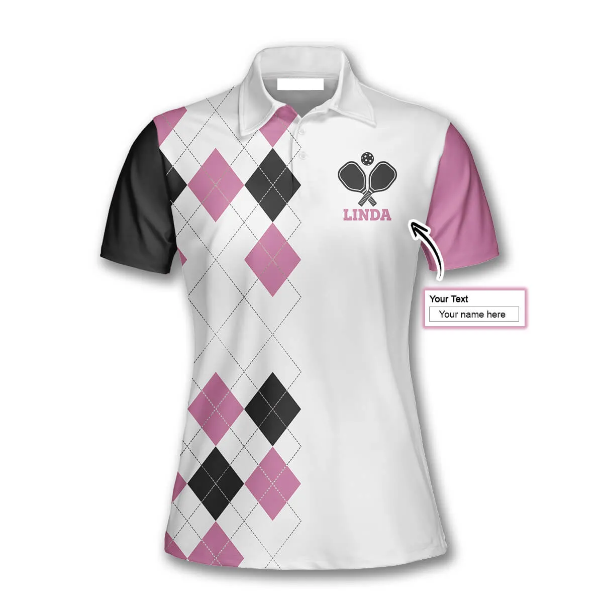 Queen of the Pickleball Court Custom Pickleball Polo Shirts for Women