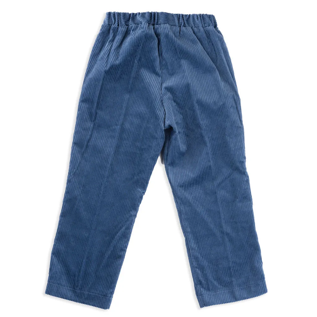 Robert Steel Blue Elastic Kids Corduroy Pants