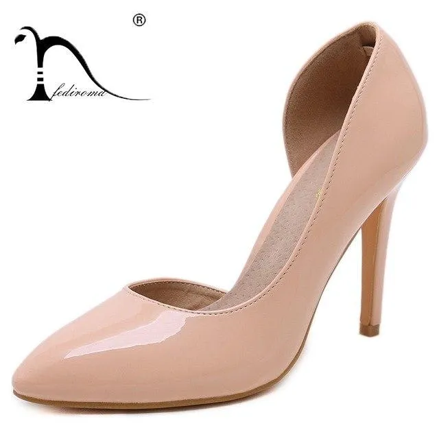 Shoes Woman Heels Summer Pumps Female Wedding High Heels Sexy High Heel shoes for Women 4 colors 10.5CM Genuine Leather Insole