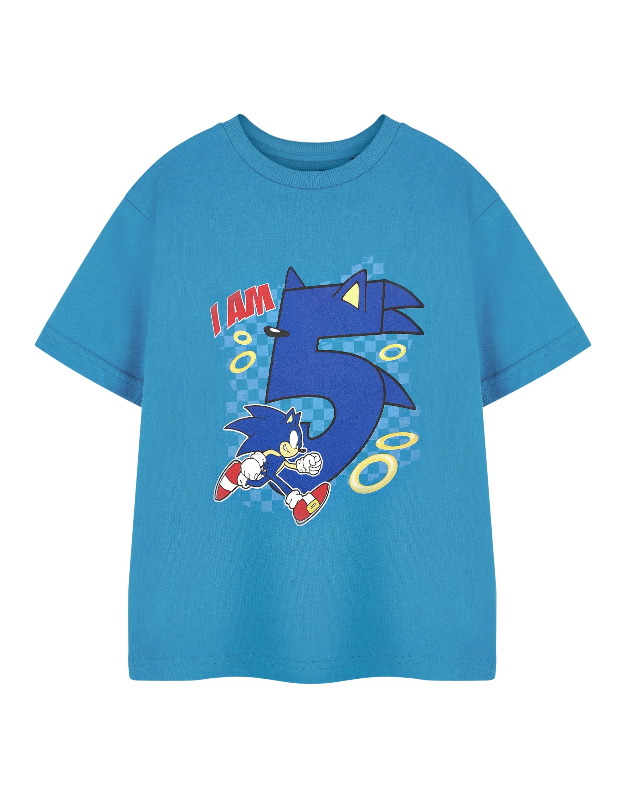 Sonic the Hedgehog Birthday Age Boys Blue T-Shirt