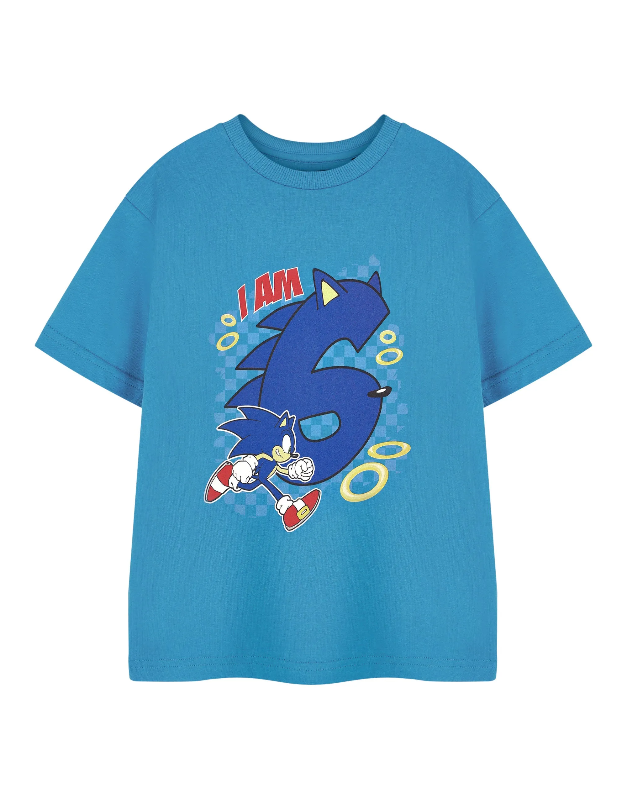 Sonic the Hedgehog Birthday Age Boys Blue T-Shirt