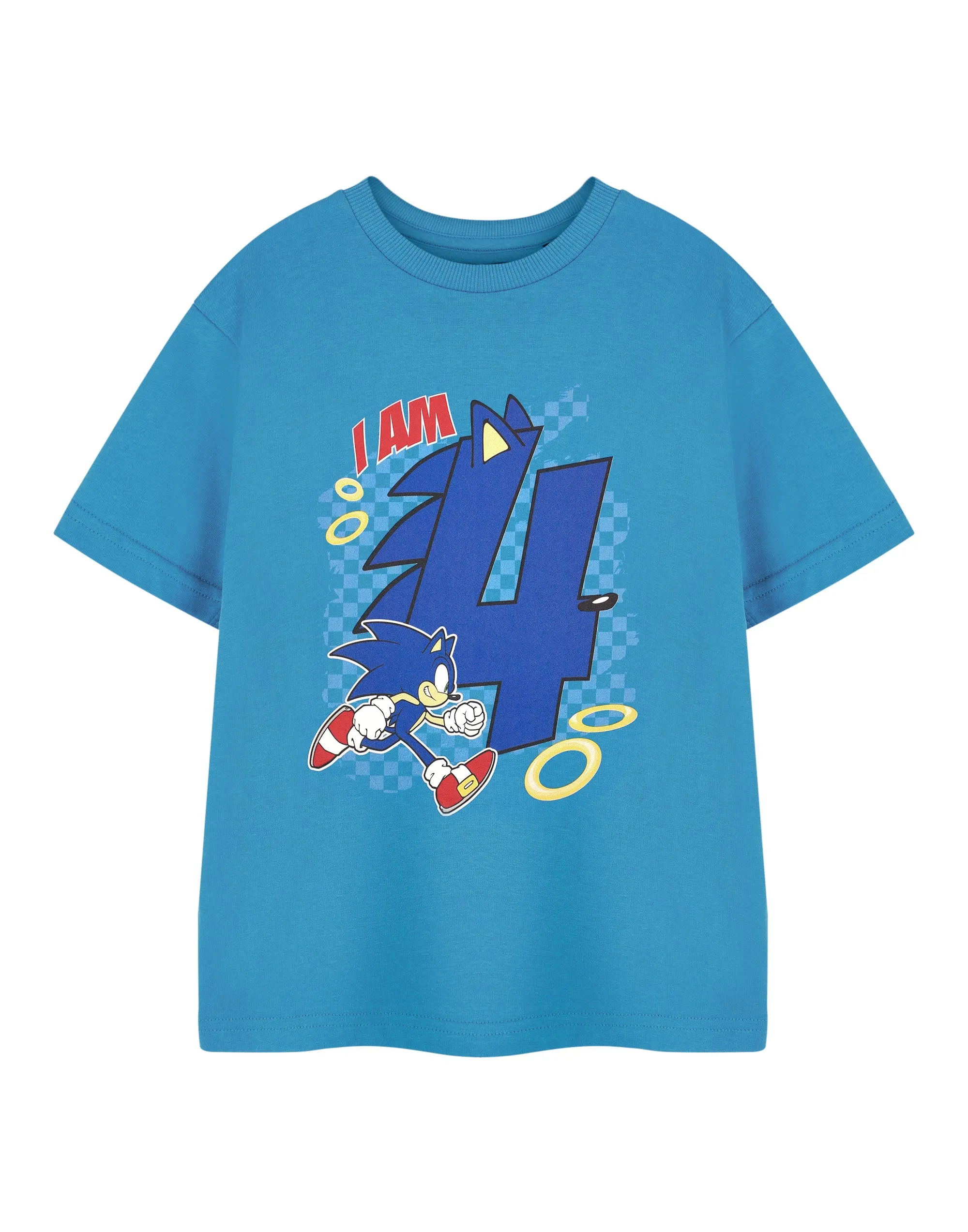 Sonic the Hedgehog Birthday Age Boys Blue T-Shirt