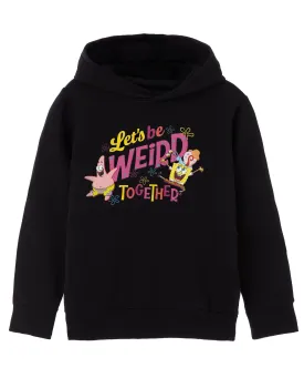 SpongeBob SquarePants Let's Be Weird Together Girls Black Hoodie