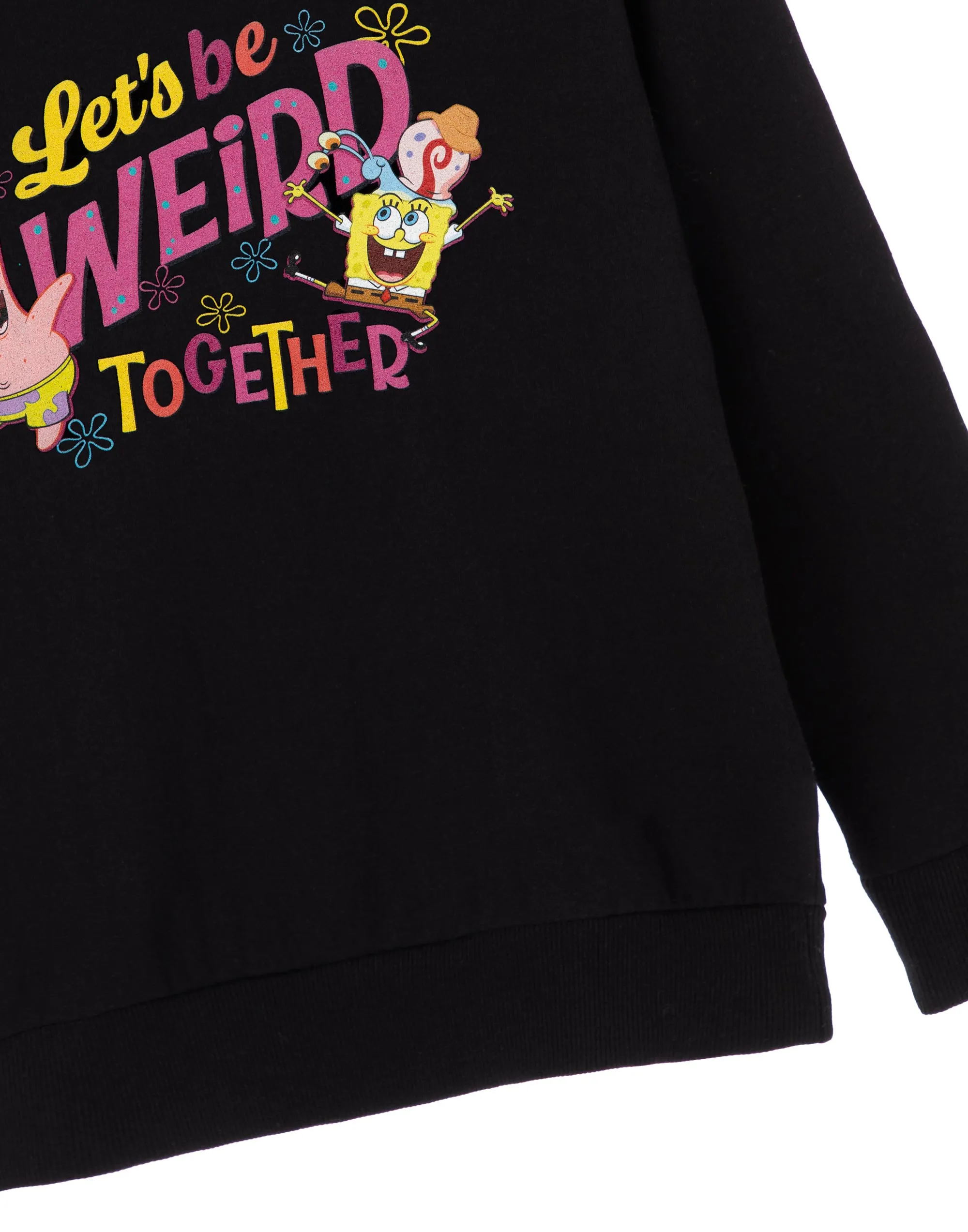 SpongeBob SquarePants Let's Be Weird Together Girls Black Hoodie