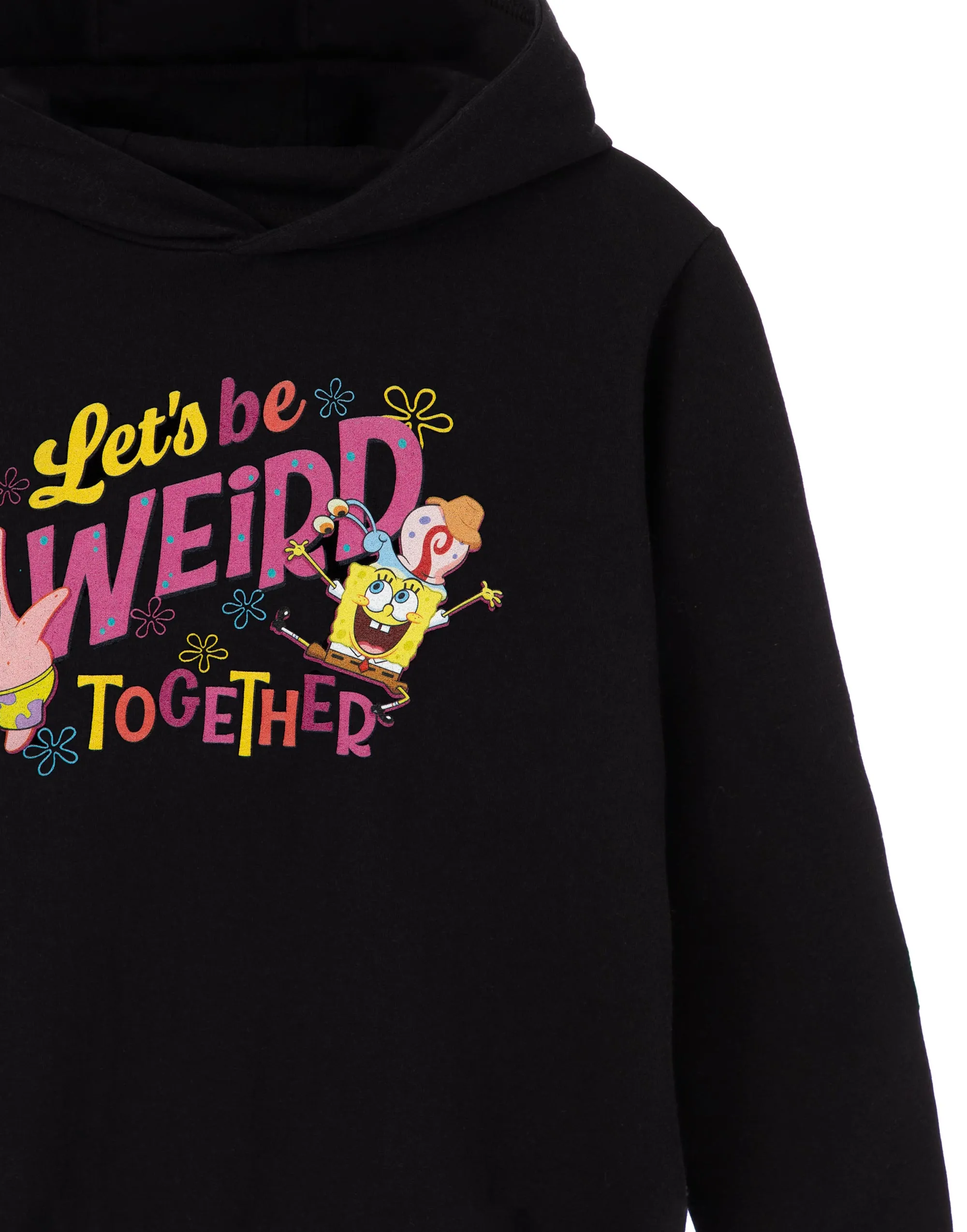 SpongeBob SquarePants Let's Be Weird Together Girls Black Hoodie