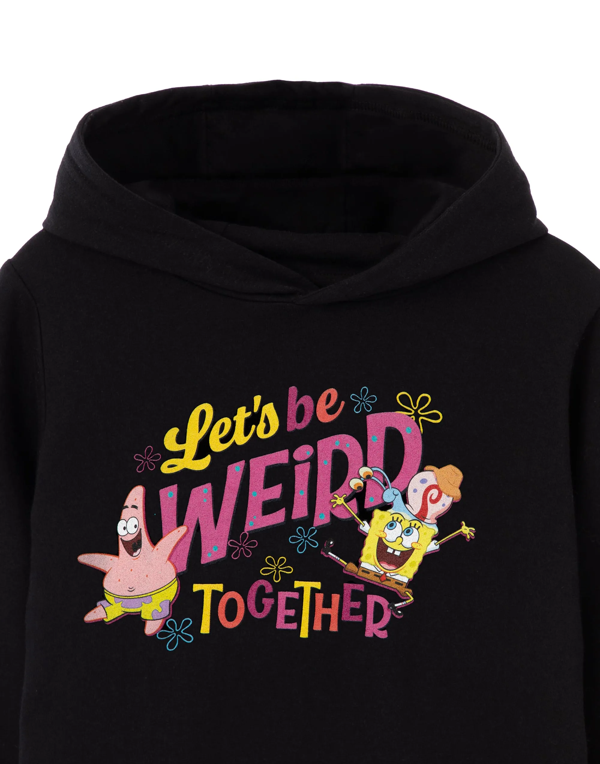 SpongeBob SquarePants Let's Be Weird Together Girls Black Hoodie