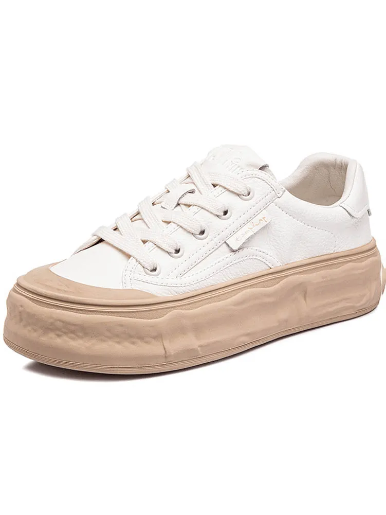 Sports Women's Round Toe Lace-Up Sneakers with Thick Sole - SF0972