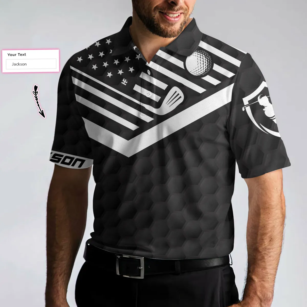 That'S What I Do Golfing And Drinking Custom Polo Shirt, Personalized Black American Flag Golf Shirt For Men Coolspod