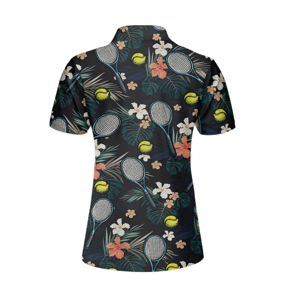 Tropical Floral Tennis Shirt For Women Short Sleeve Women Polo Shirt Coolspod