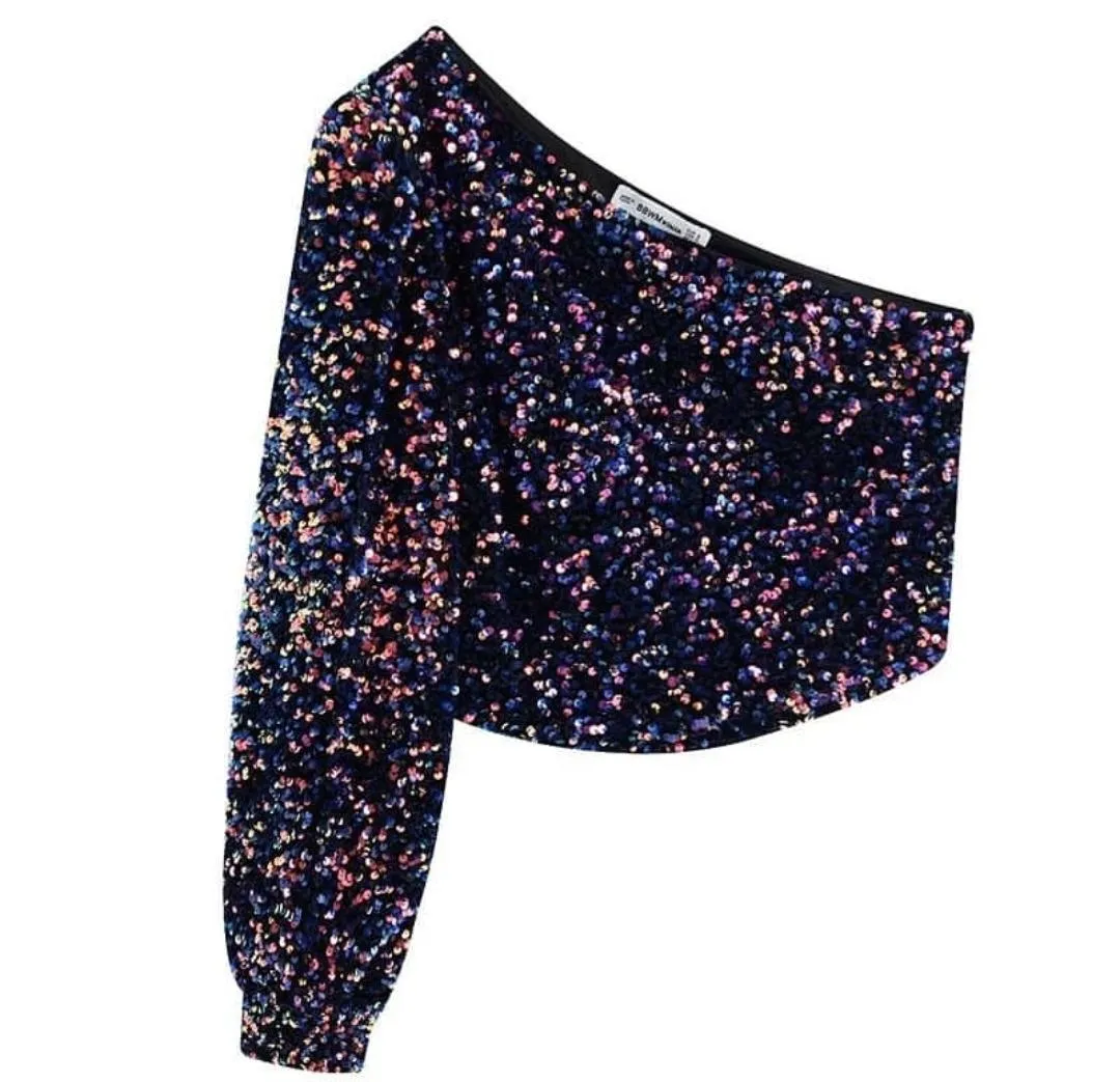 Velour Sequined Crops