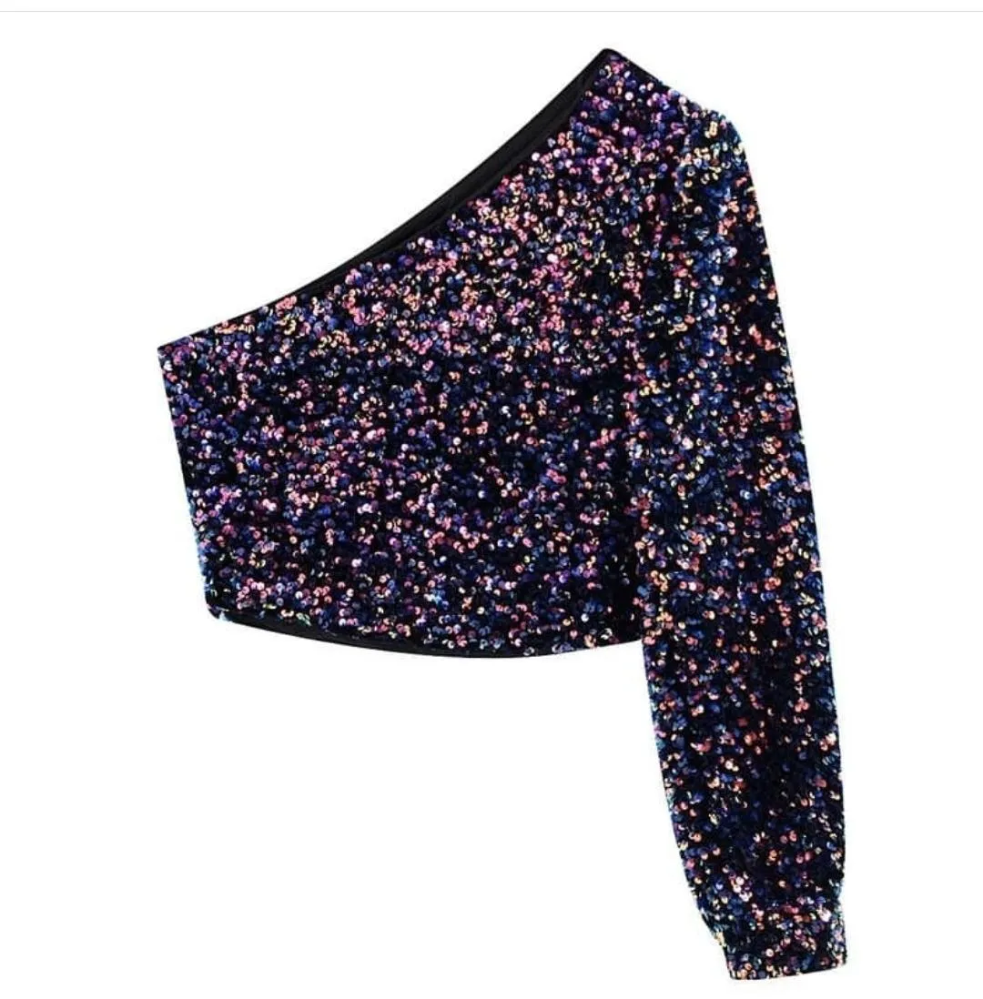 Velour Sequined Crops