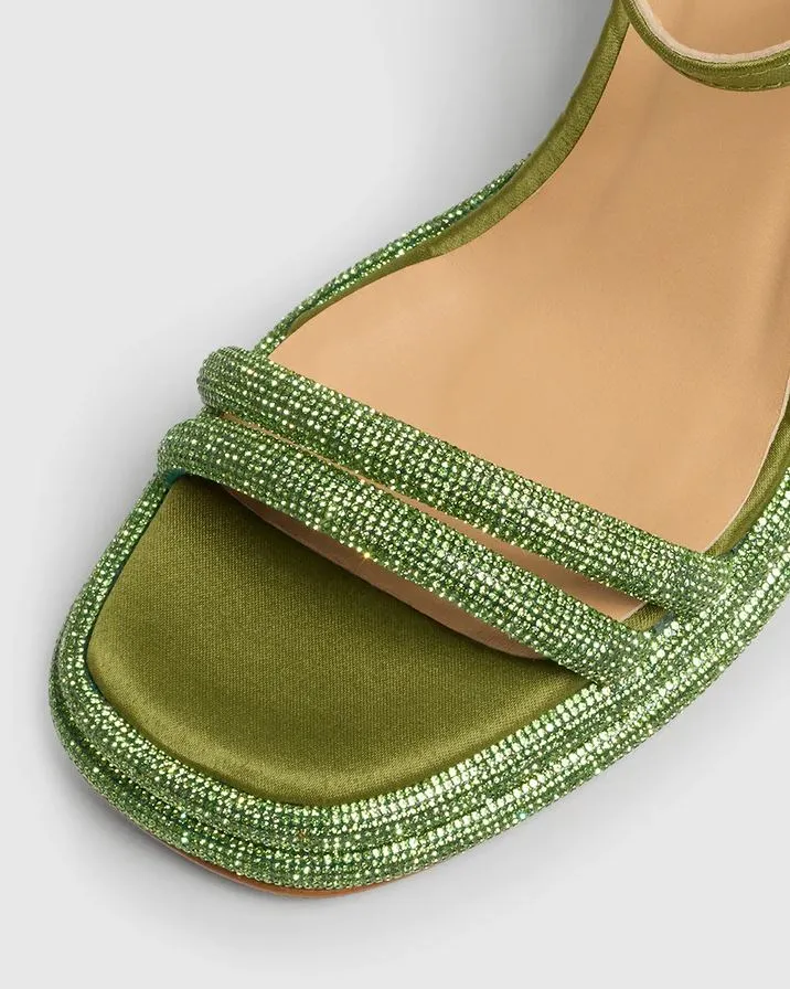 Victoria High Heeled Espadrilless With Glitter Stones