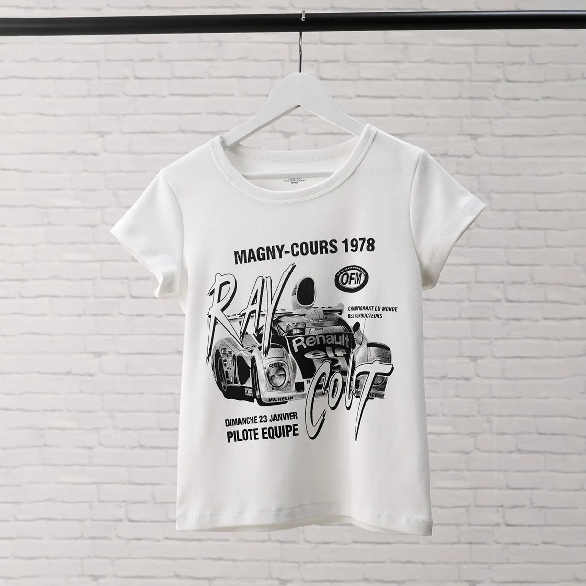 Vintage Slim Crop Top Women Letter Print Pattern Short Sleeve Tee