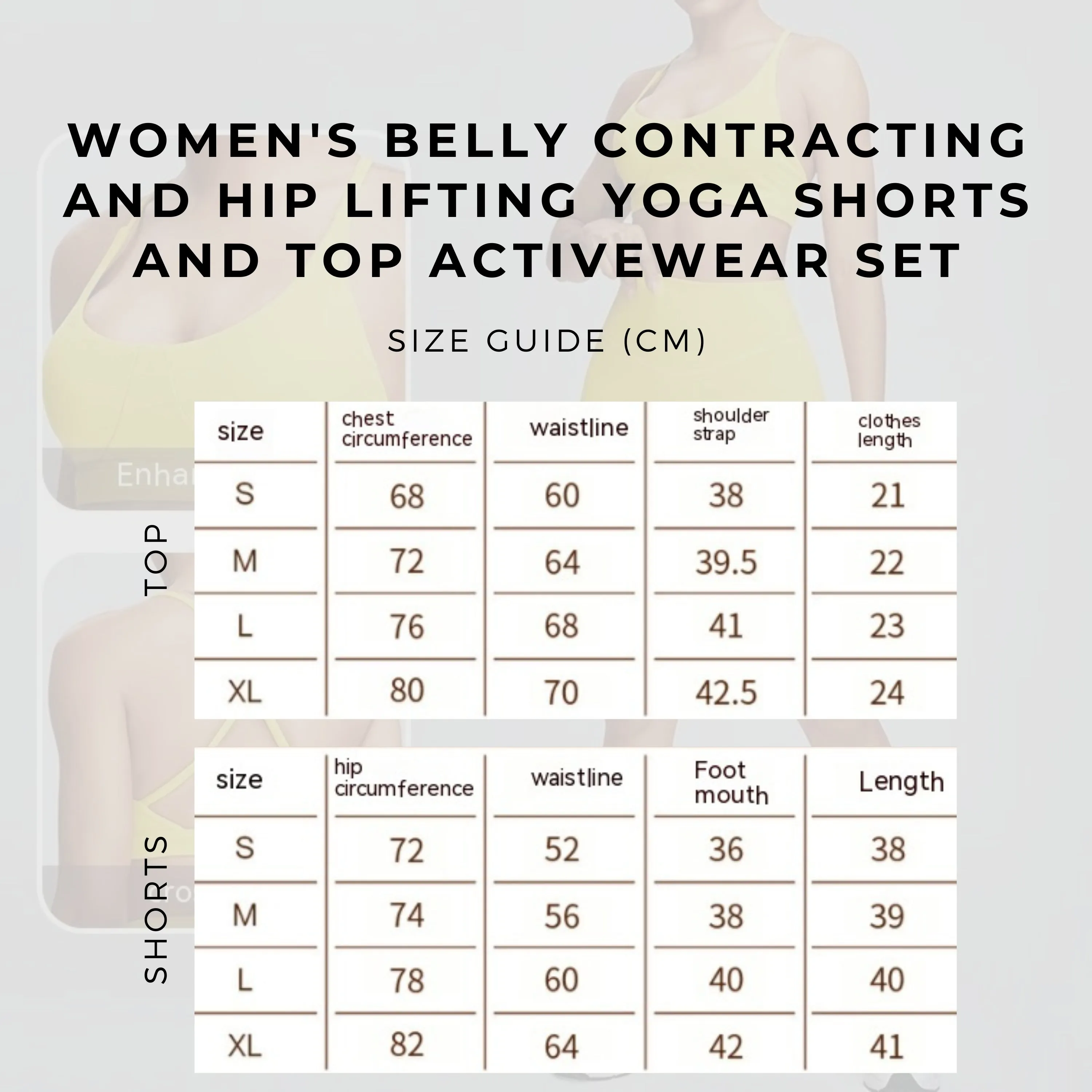 Women's Belly Contracting and Hip Lifting Yoga Shorts and Top Activewear Set