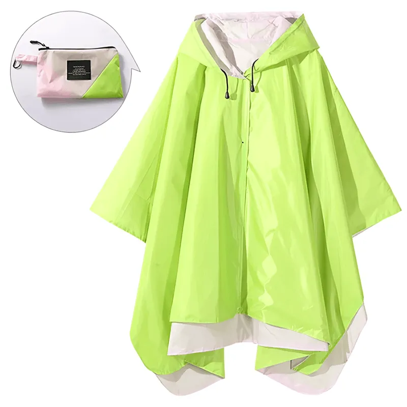 Women's Stylish Double Layer Raincoat with Hood - SF1995